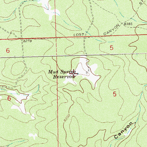 Topographic Map of Mud Spring Reservoir, CO
