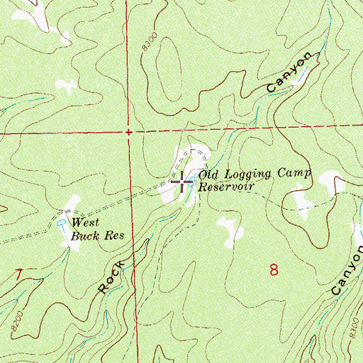 Topographic Map of Old Logging Camp Reservoir, CO