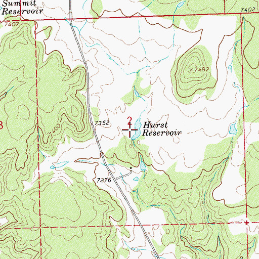 Topographic Map of Hurst Reservoir, CO