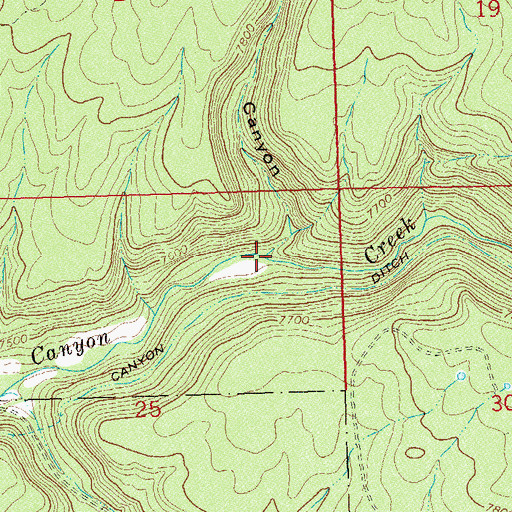 Topographic Map of Rock Canyon, CO