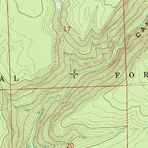 Topographic Map of Cox Canyon, CO