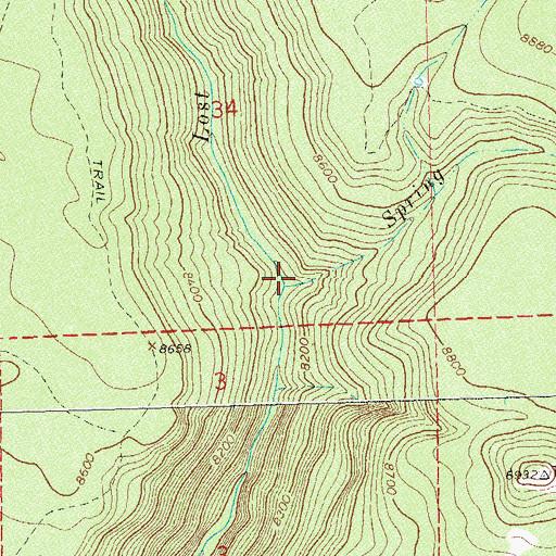 Topographic Map of Spring Creek, CO