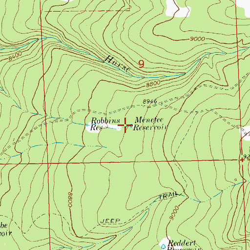 Topographic Map of Menefee Reservoir, CO
