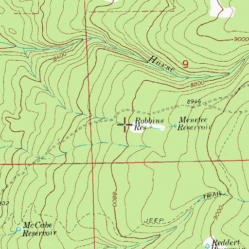 Topographic Map of Robbins Reservoir, CO