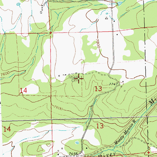 Topographic Map of Sheek Cemetery, CO