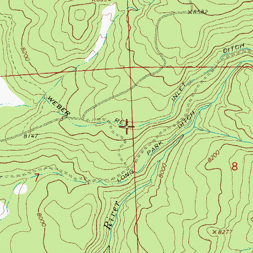 Topographic Map of Weber Reservoir Inlet Ditch, CO