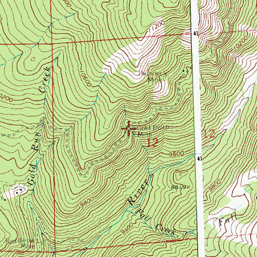 Topographic Map of Gold Dollar Mine, CO