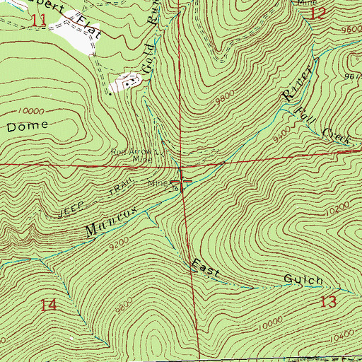 Topographic Map of Gold Run Creek, CO