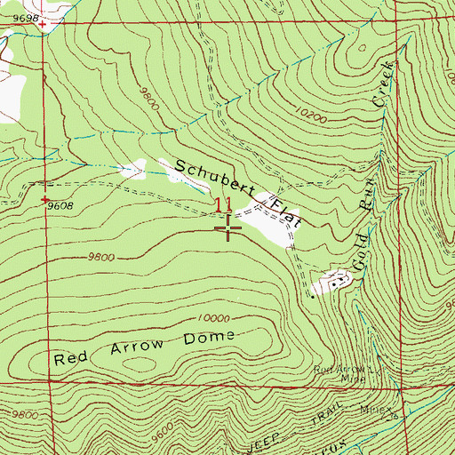 Topographic Map of Schubert Flat, CO