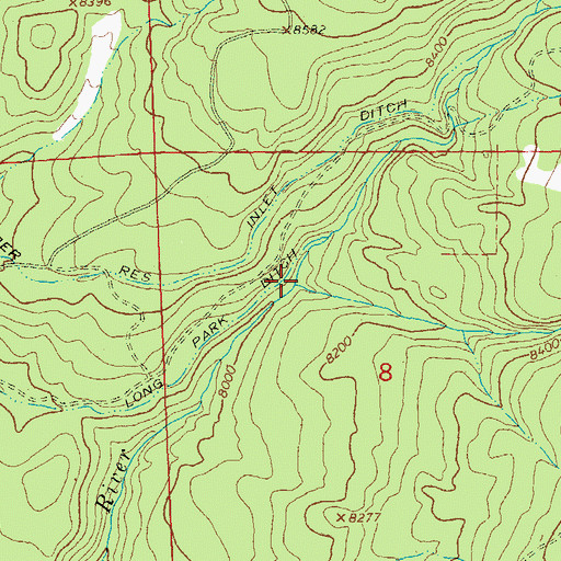 Topographic Map of Horse Creek, CO