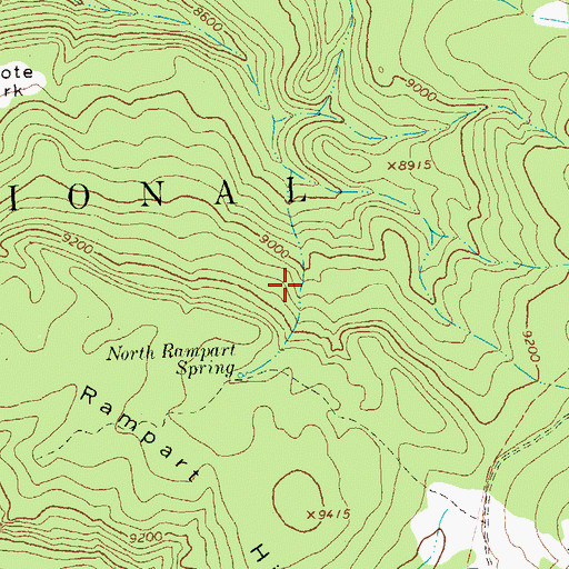Topographic Map of North Rampart Spring, CO