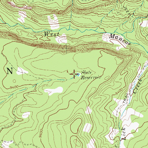 Topographic Map of Slate Reservoir, CO
