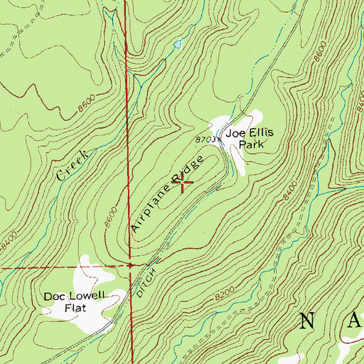 Topographic Map of Airplane Ridge, CO