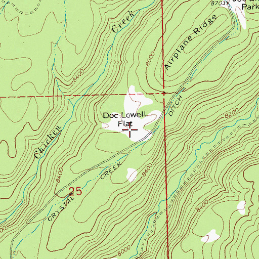 Topographic Map of Doc Lowell Flat, CO