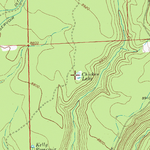 Topographic Map of Chicken Lake, CO