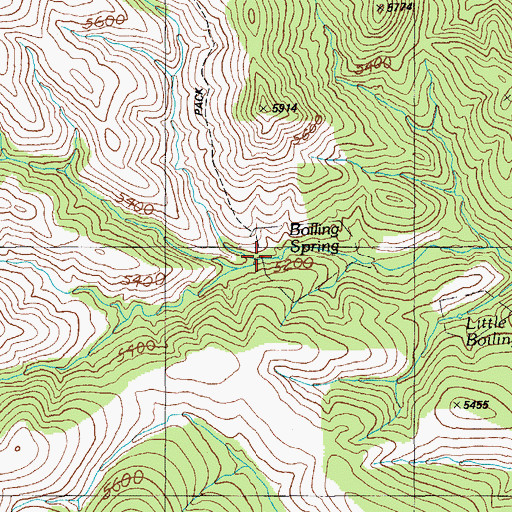 Topographic Map of Boiling Spring, AZ