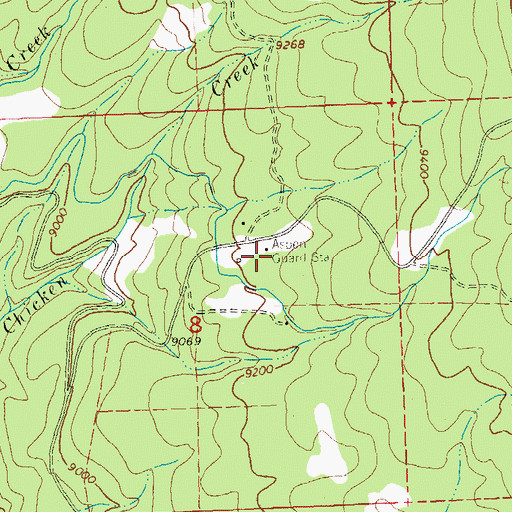 Topographic Map of Aspen Guard Station, CO