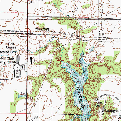Topographic Map of Bill Diddle Creek, IN