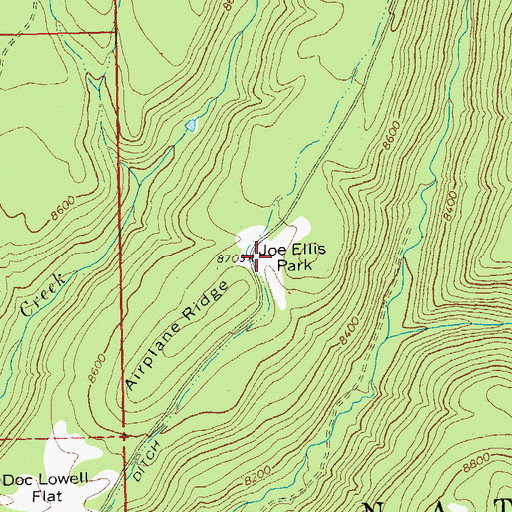 Topographic Map of Joe Ellis Park, CO
