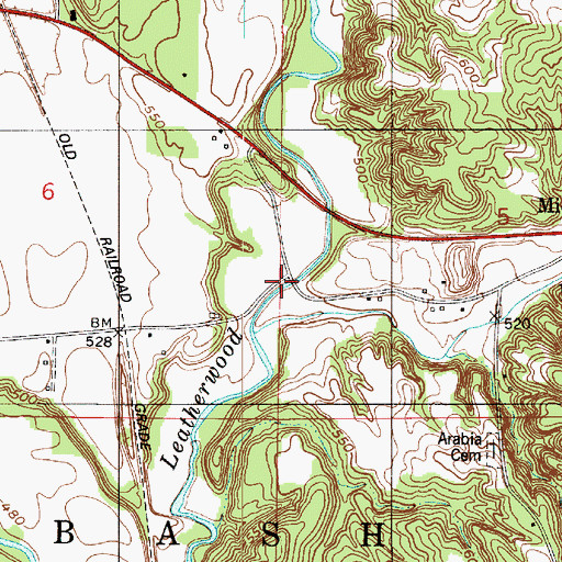 Topographic Map of Sim Smith Bridge, IN
