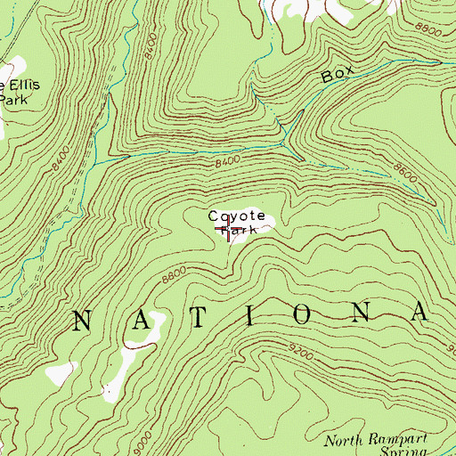 Topographic Map of Coyote Park, CO