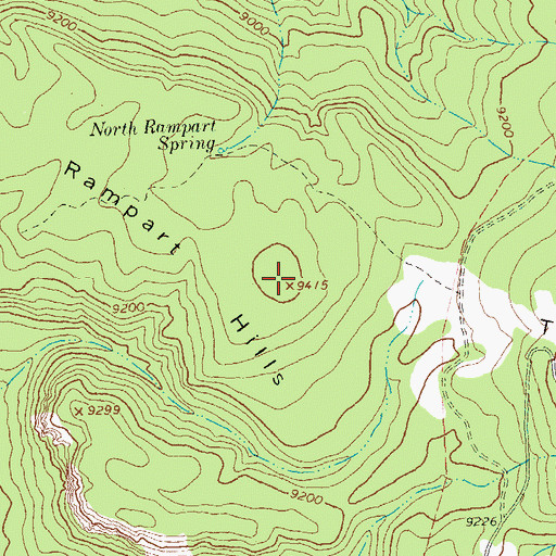 Topographic Map of Rampart Hills, CO