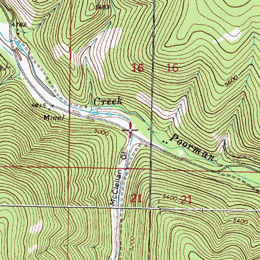 Topographic Map of McClellan Gulch (historical), MT