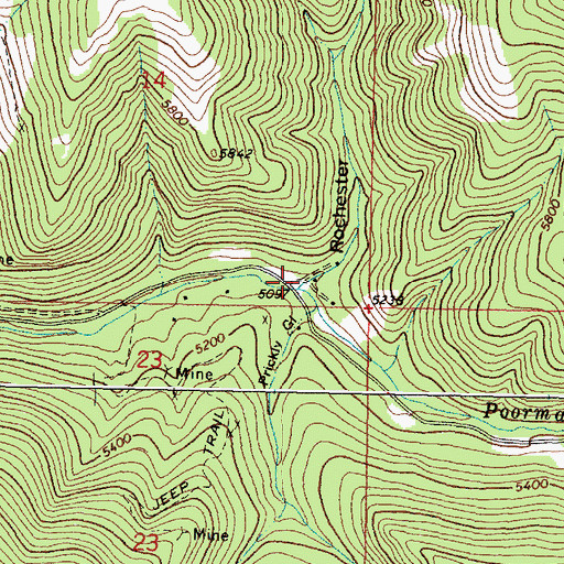 Topographic Map of Rochester Post Office (historical), MT