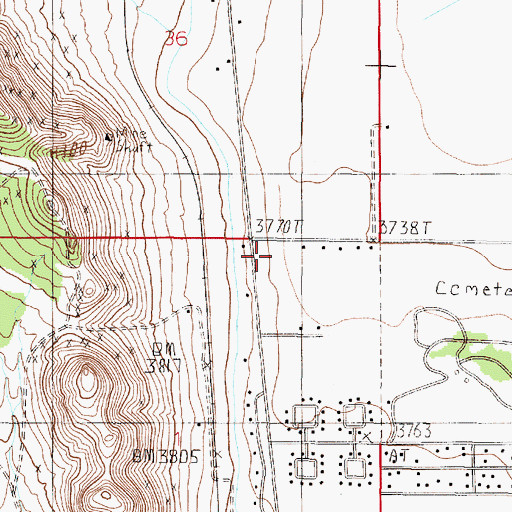 Topographic Map of Liberty Baptist Church, MT