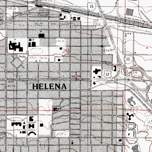 Topographic Map of Hannaford Street Baptist Church, MT