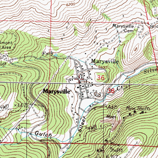 Topographic Map of Marysville (historical), MT