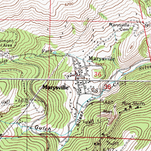 Topographic Map of Marysville School (historical), MT