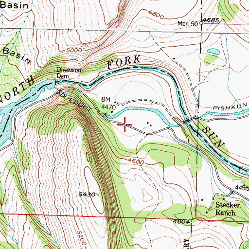 Topographic Map of Marshall Post Office (historical), MT