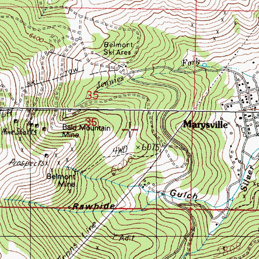 Topographic Map of Idaville (historical), MT