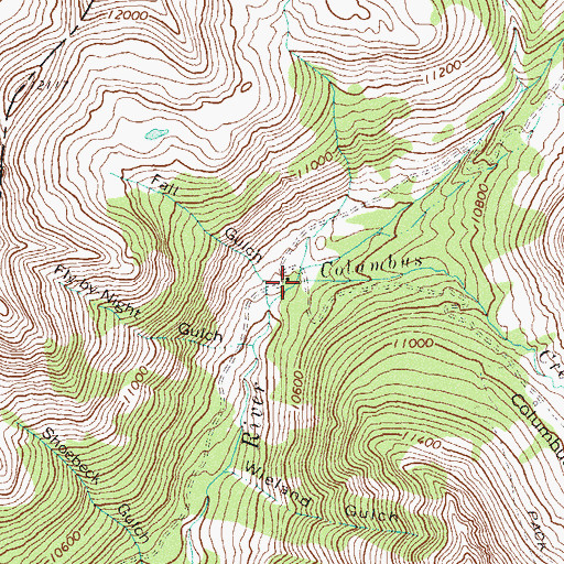Topographic Map of Columbus Creek, CO