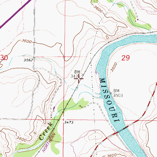 Topographic Map of Retloh Junction (historical), MT