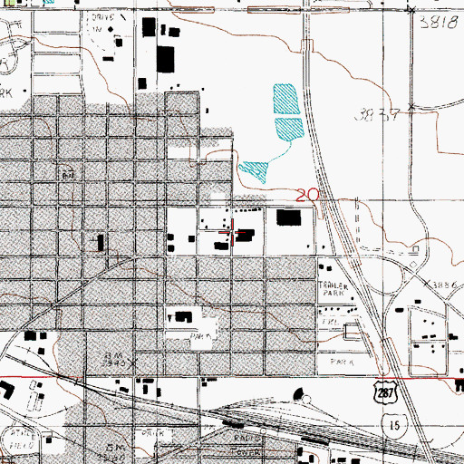 Topographic Map of Helena Post Office, MT