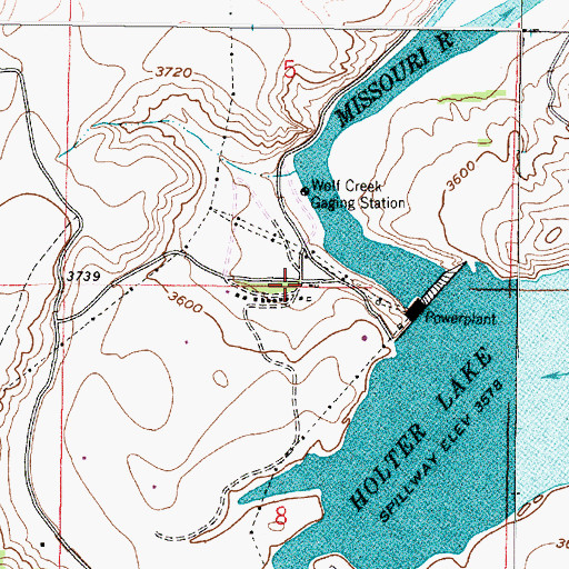 Topographic Map of Holter Post Office (historical), MT