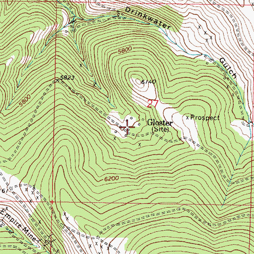Topographic Map of Gloster Post Office (historical), MT