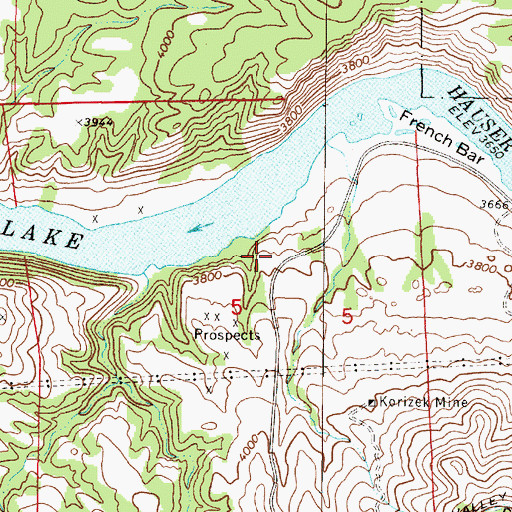 Topographic Map of French Bar Post Office (historical), MT