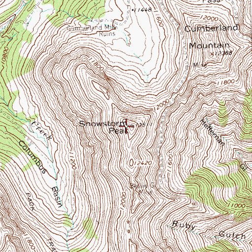 Topographic Map of Snowstorm Peak, CO