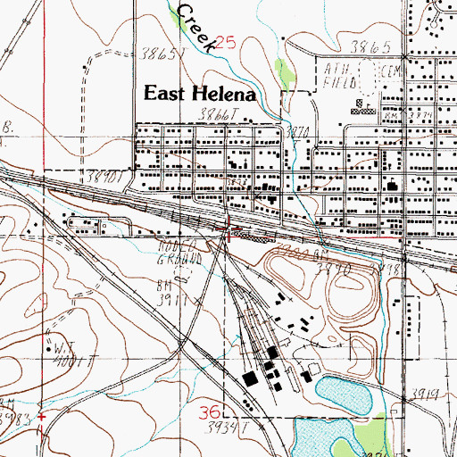 Topographic Map of East Helena, MT