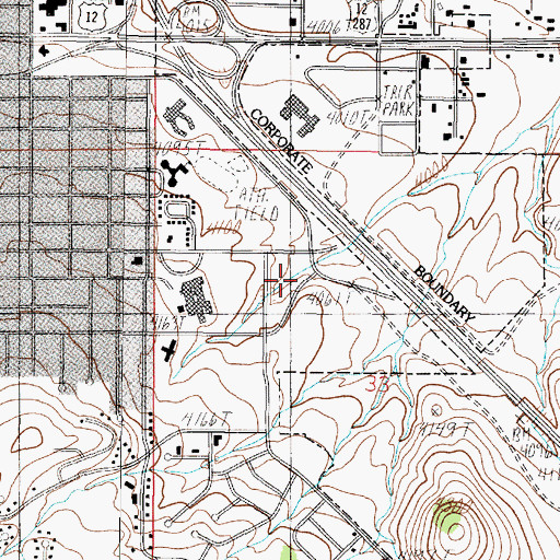 Topographic Map of Mountain View Bible Church, MT
