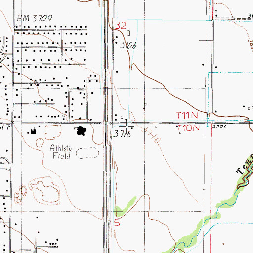 Topographic Map of Collegedale Post Office (historical), MT