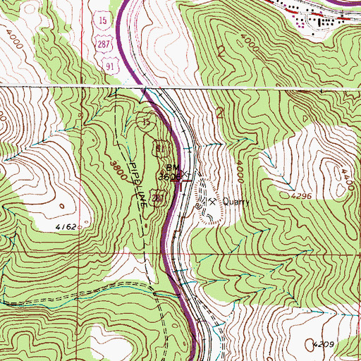 Topographic Map of Wolf Creek Quarry (historical), MT