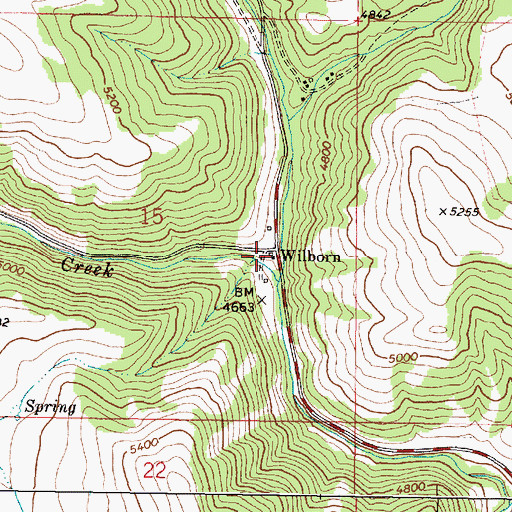 Topographic Map of Wilborn Post Office (historical), MT
