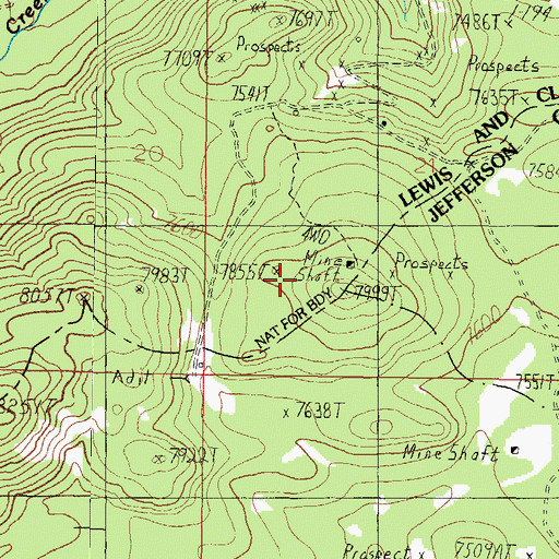 Topographic Map of Vaughn Post Office (historical), MT