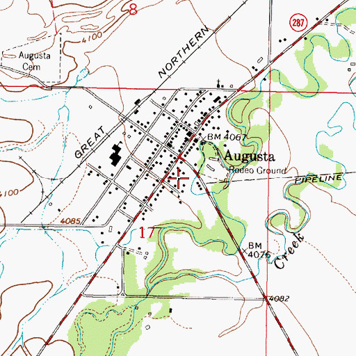 Topographic Map of Southvale Post Office (historical), MT
