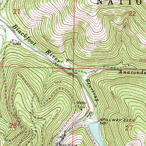 Topographic Map of Silver Camp Post Office (historical), MT