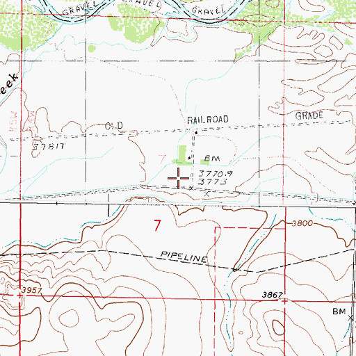 Topographic Map of Rohner Post Office (historical), MT